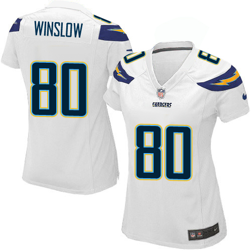 Women's Limited Kellen Winslow Nike Jersey White Road - #80 NFL Los Angeles Chargers